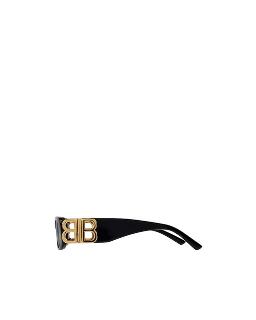 Balenciaga White Dynasty Logo Rectangle Sunglasses