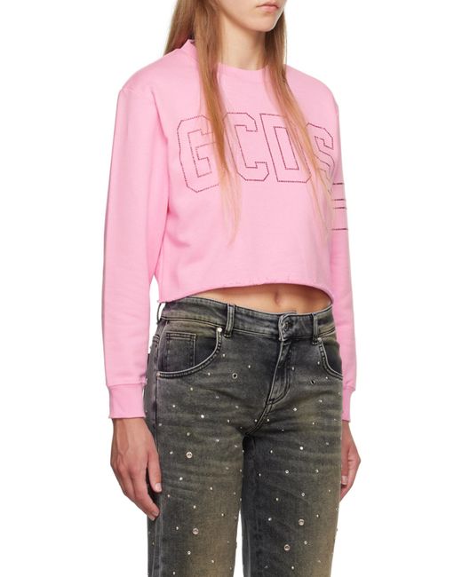 Gcds Purple Long-Sleeved Round-Neck Sweater