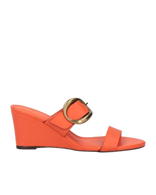 Farm Rio Red Minimalist Solid Color Leather Sandals