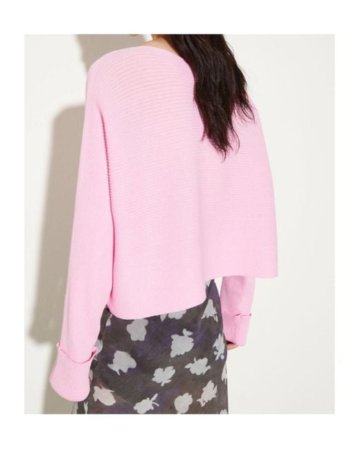 MAX&Co. Pink Horizontal Rib-Knit Sweater