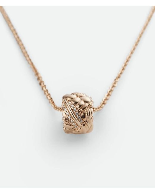 Bottega Veneta Metallic Drop Pendant Necklace