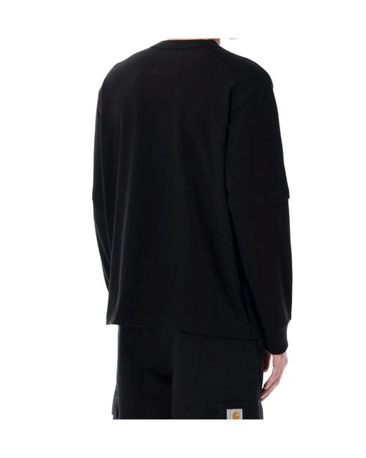 Sacai Black X Carhartt Wip Logo Patch Crewneck Sweatshirt for men