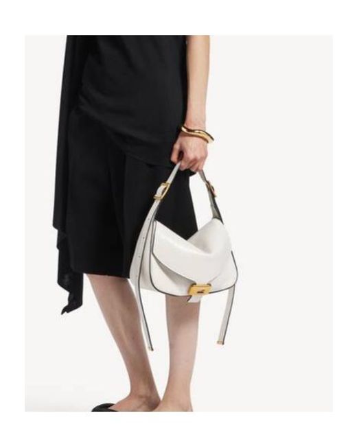 Balenciaga White Clicca Medium Shoulder Bag