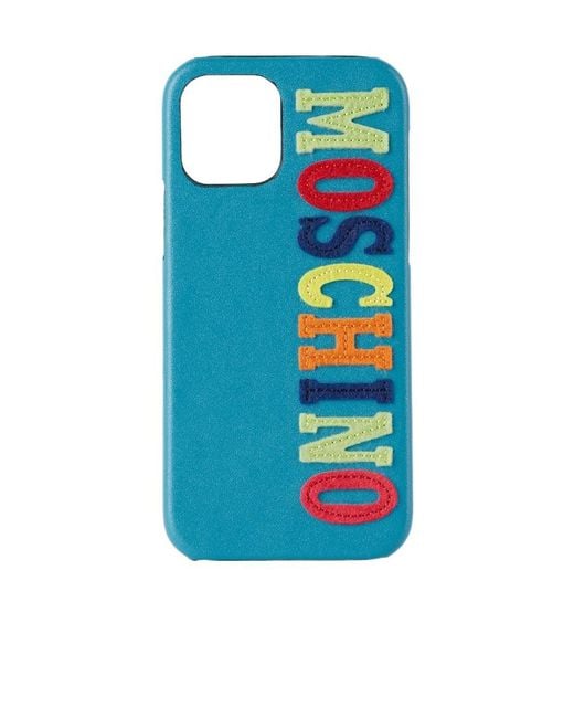 Moschino Blue Logo Iphone 12 Pro Mobile Phone Case for men