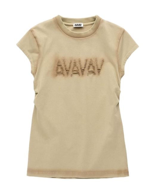 AVAVAV Natural Logo Cut-Out T-Shirt
