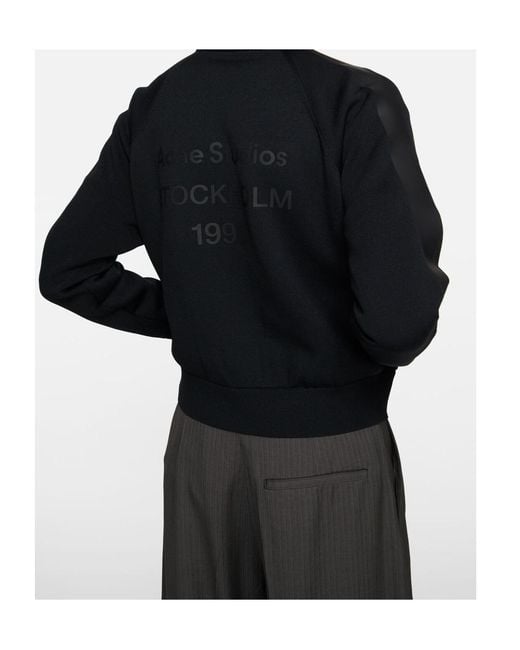 Acne Black Logo-Print Sweatshirt for men