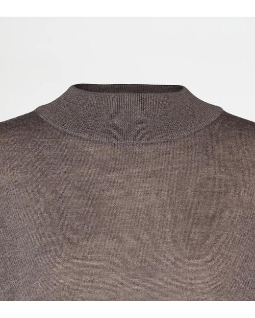 Tod's Gray Wool Long-Sleeved Pullover