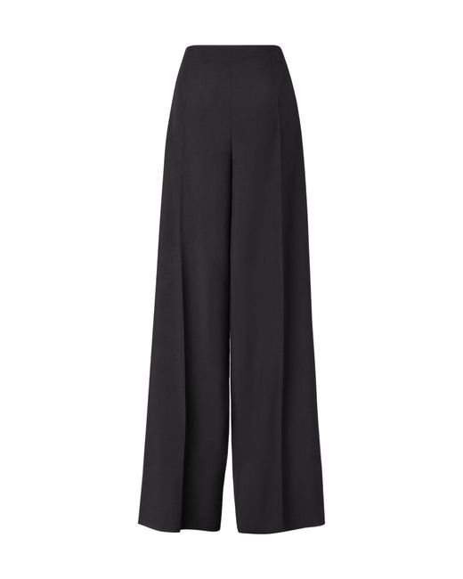 Fendi Black Pleated Wide-Leg Trousers