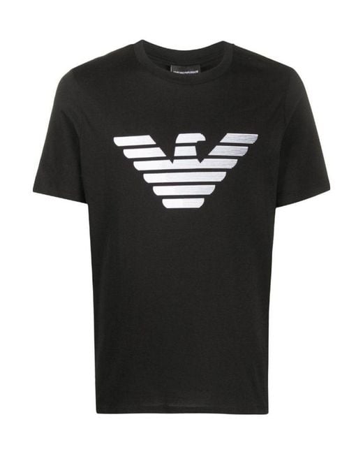 Emporio Armani Black Large Logo T-Shirt for men