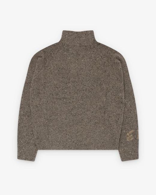 ERL Brown Mock-Neck Knitted Sweater for men