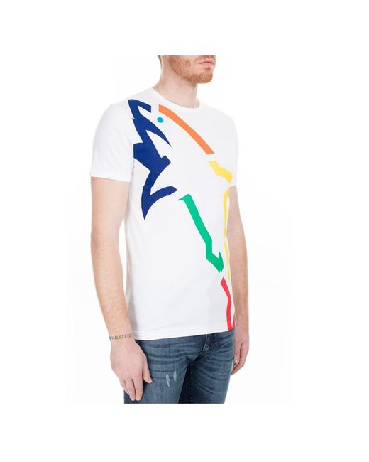 Paul & Shark Blue Printed T-Shirt With Round Neck for men