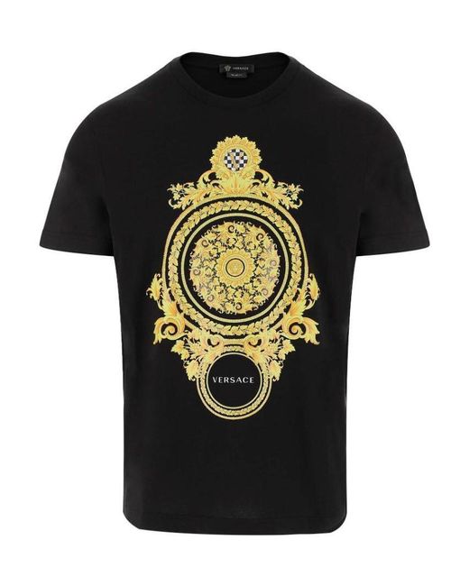 Versace Black Barocco Printed T-Shirt for men