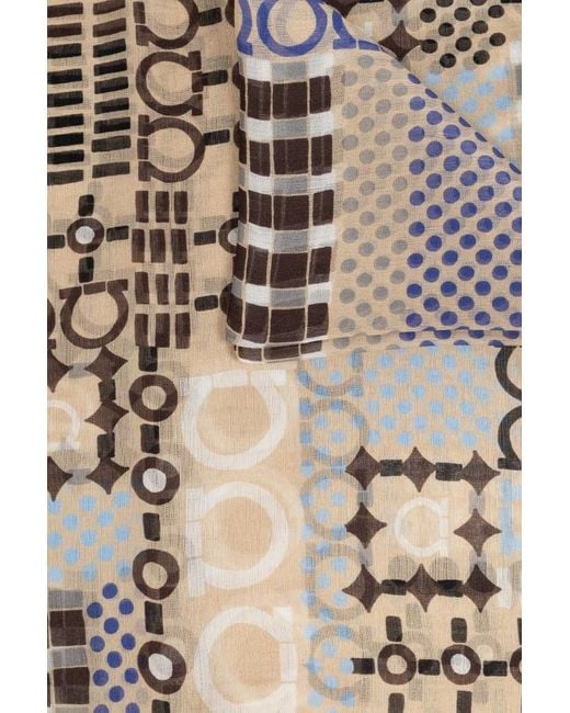 Ferragamo Multicolor Ferragamo Gancini Printed Scarf