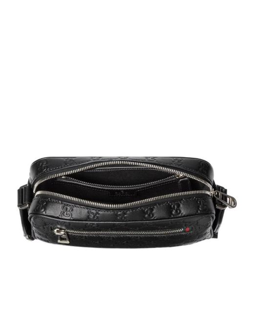 Gucci Black Gg Emblem Small Crossbody Bag for men