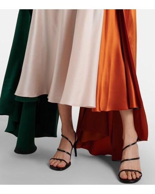 Roksanda Red Neolitsea Caped Silk Satin Gown
