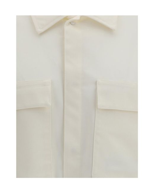 Herno White Laminar Oversized Bowling Shirt for men