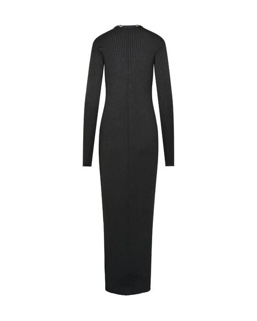 The Attico Black The V-Neck Cardigan Dress