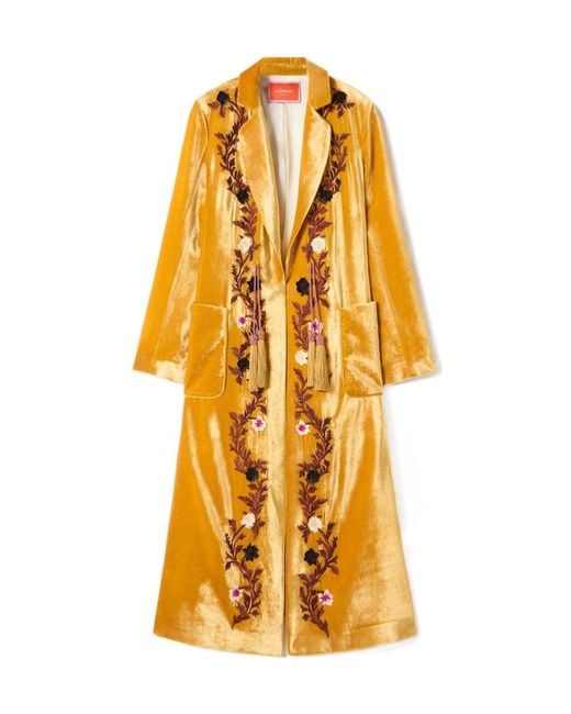 LaDoubleJ Yellow La Doublej Embroidered Tassel Duster Coat