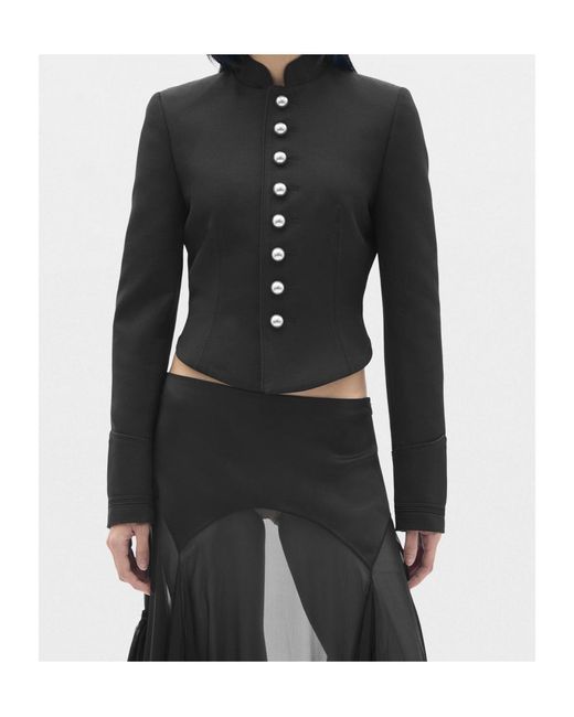 Ann Demeulemeester Black Polina Fitted Marsina Jacket