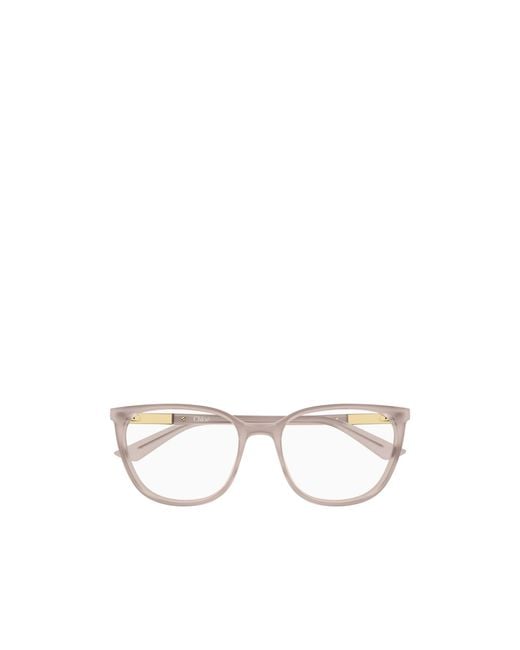 Chloé White Chloé Eyewear Square Frame Glasses