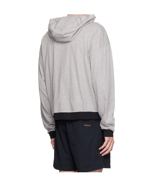 Versace Gray Medusa-Print Hoodie for men