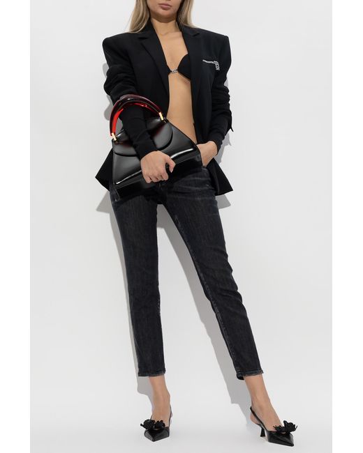 DSquared² Black Distressed Cropped Jeans