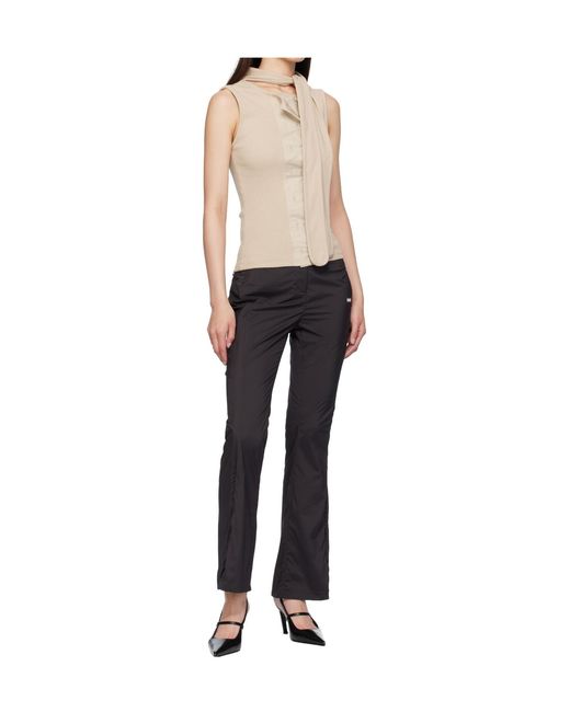 Amomento Black Side Slit Trousers