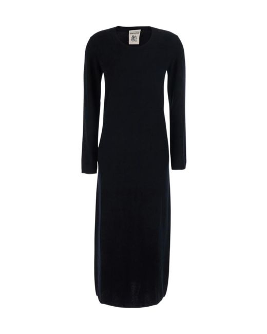 Semicouture Black Round-Neck Dress