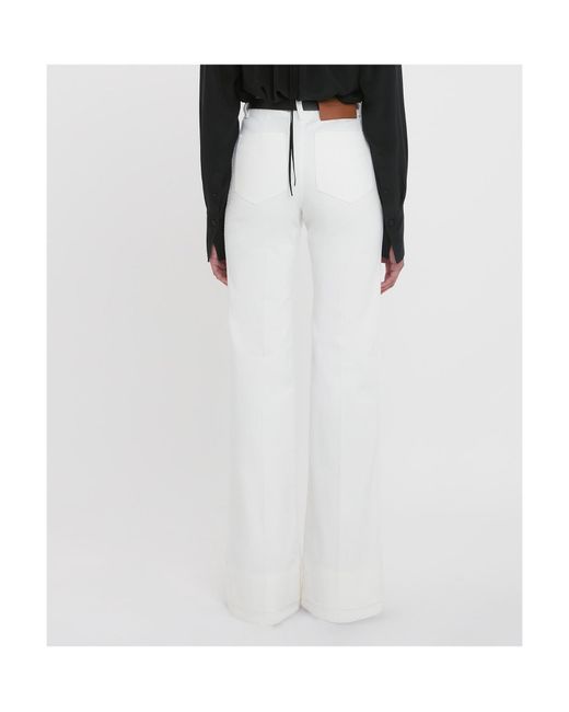 Victoria Beckham White Alina High Waisted Jeans