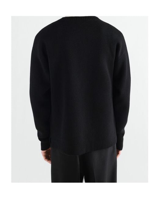 Lemaire Black Boat-Neck Sweater for men