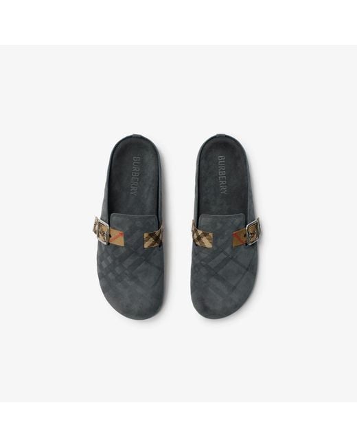 Burberry Brown Check Urchin Clogs for men