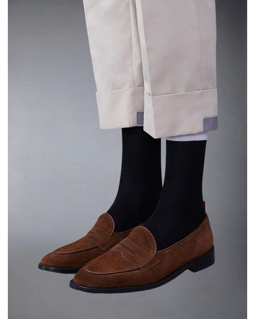 Thom Browne Brown Rwb Striped Varsity Penny Loafers for men