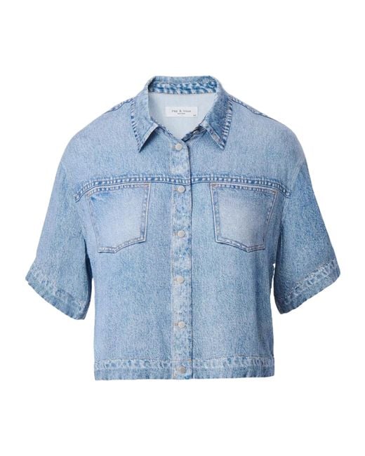 Rag & Bone Blue Short-Sleeved Top
