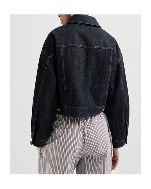 Brunello Cucinelli Blue Long-Sleeved Denim Jacket