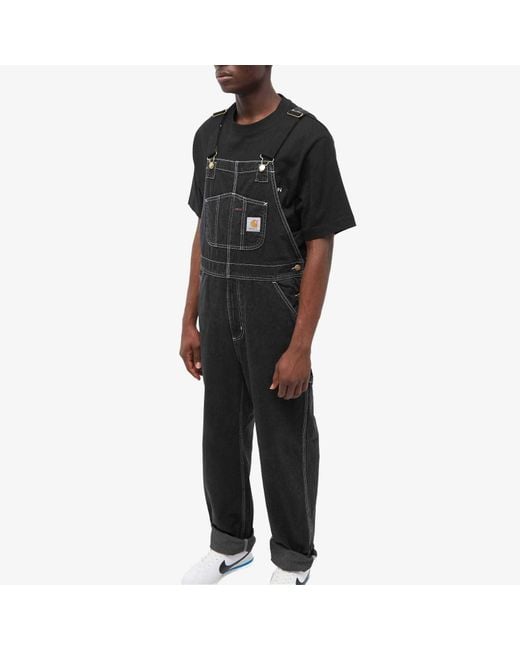 Carhartt Black Logo-Patch Straight-Leg Dungarees for men