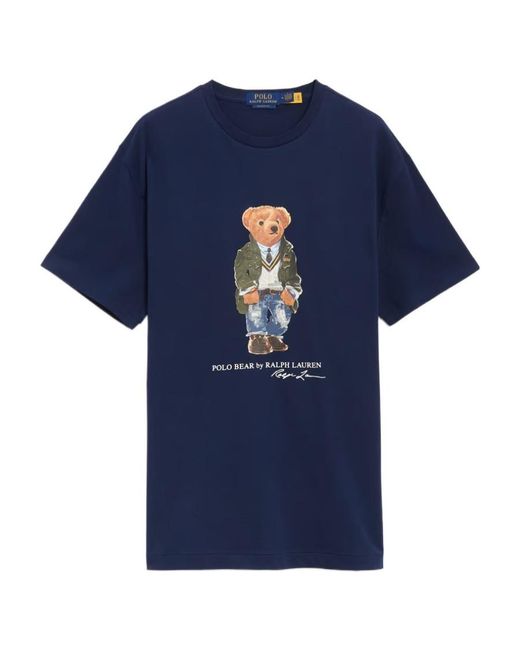 Polo Ralph Lauren Blue Classic Fit Polo Bear Jersey T-Shirt for men