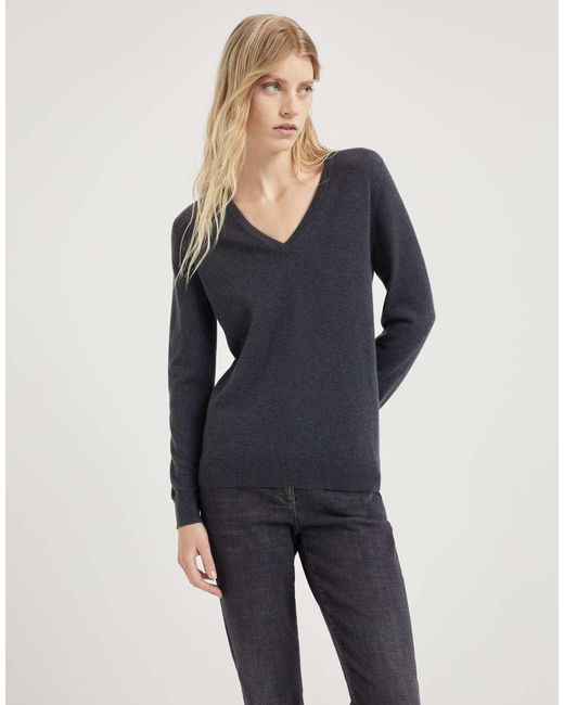 Brunello Cucinelli Black Cashmere Fine-Knit Jumper