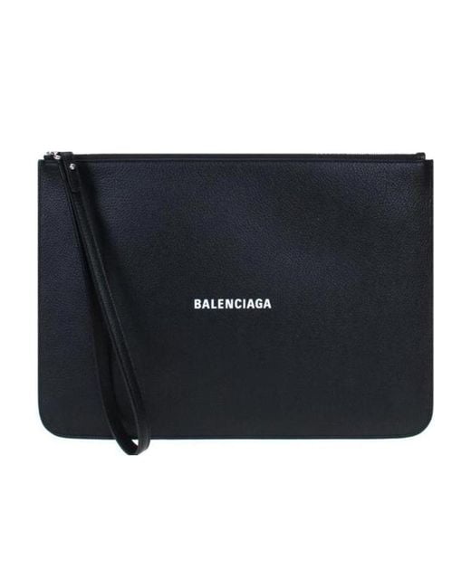 Balenciaga Blue Logo Printed Zipped Pouch for men