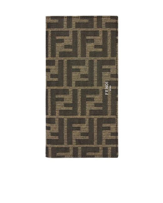 Fendi Green Ff Jacquard Bi-Fold Wallet for men