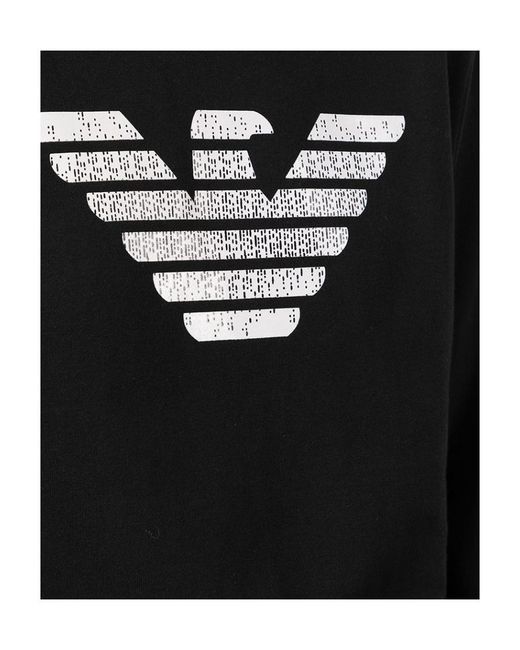 Emporio Armani Black Logo-Print Sweatshirt