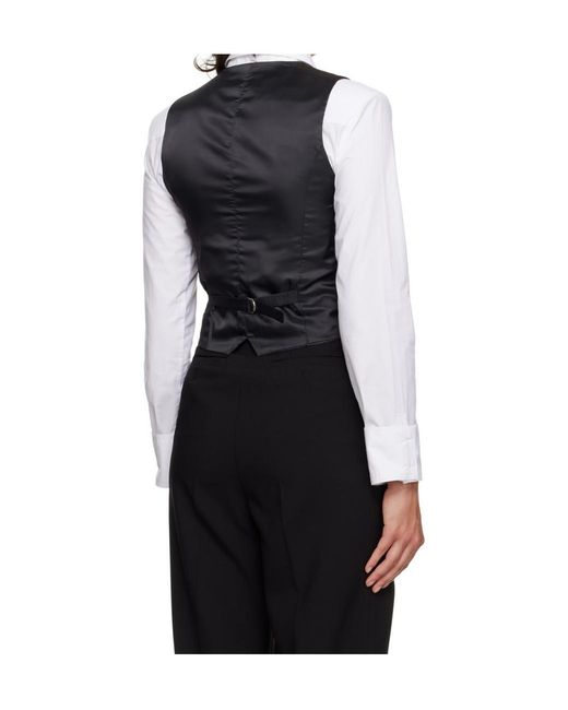Frankie Shop Black Gelso Single-Breasted Wool Waistcoat