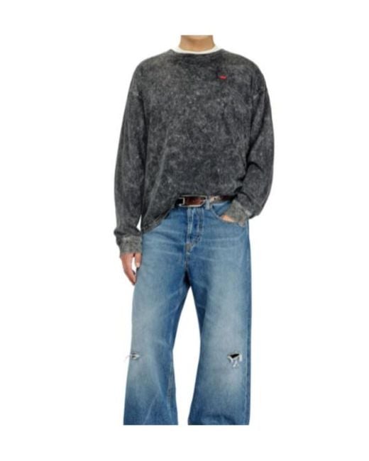 DIESEL Gray Long-Sleeve T-Shirt for men