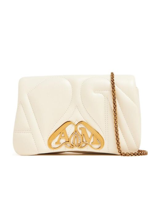 McQueen Natural The Seal Mini Crossbody Bag