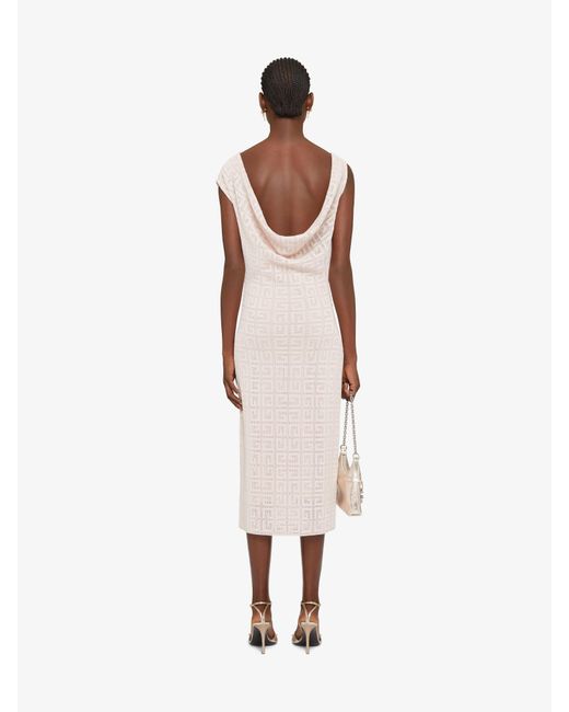 Givenchy White Monogrammed Drape Detailed Dress