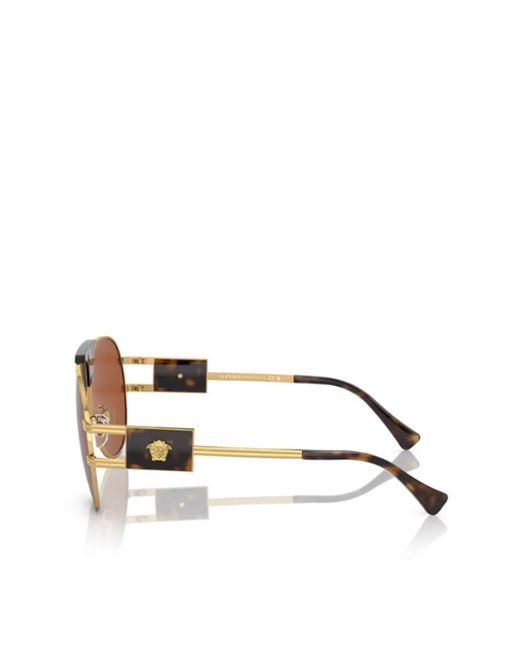 Versace Brown Eyewear Aviator Frame Sunglasses for men