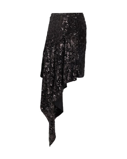 Niccolò Pasqualetti Black Cascata Sequined Skirt