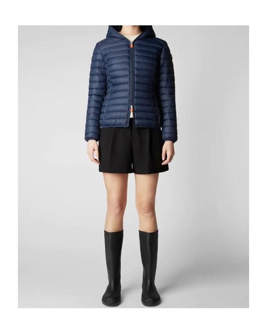 Save The Duck Blue Daisy Hooded Puffer Jacket