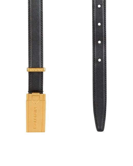 Balmain White Classic Logo Plaque Belt for men