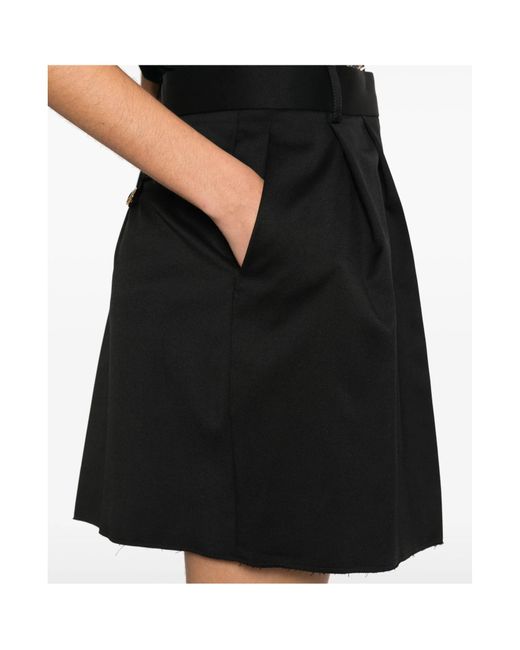 Moschino Black Virgin-Wool Shorts