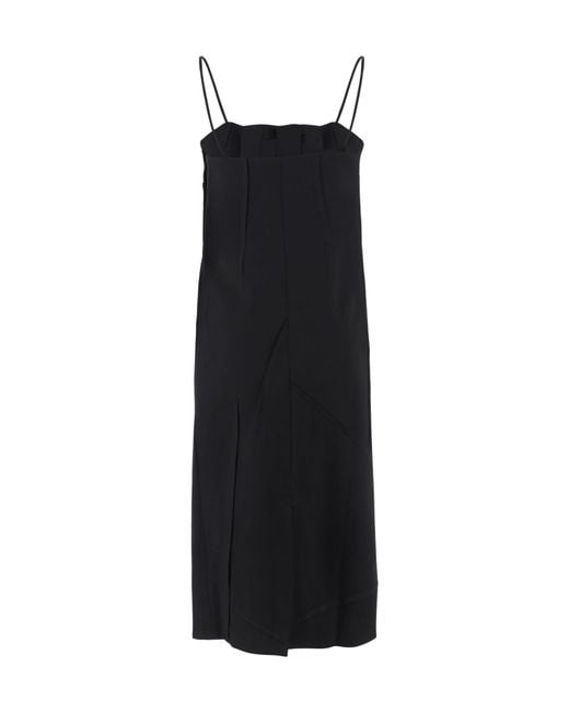 ALAINPAUL Black Acetate-Blend Dress With Bow